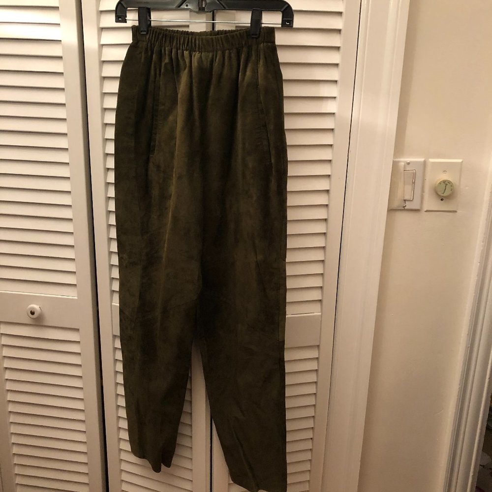 Abercombie & Fitch vintage women suede leather pants, 6